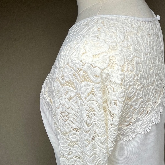 Laundry Shelli Segal Ivory Dress Size 12 Bride Lace Shift BHLDN Wedding Formal - Picture 13 of 15